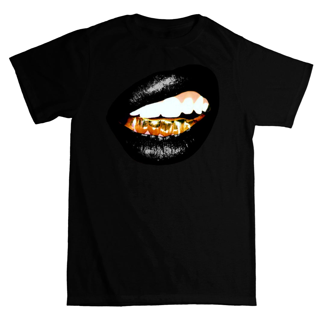 "Gold Grill (black lipstick)" T-shirt