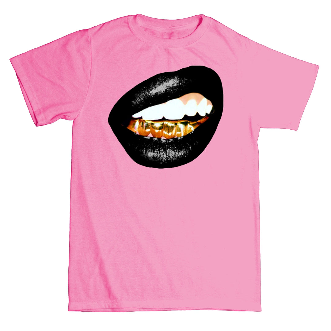 "Gold Grill (black lipstick)" T-shirt