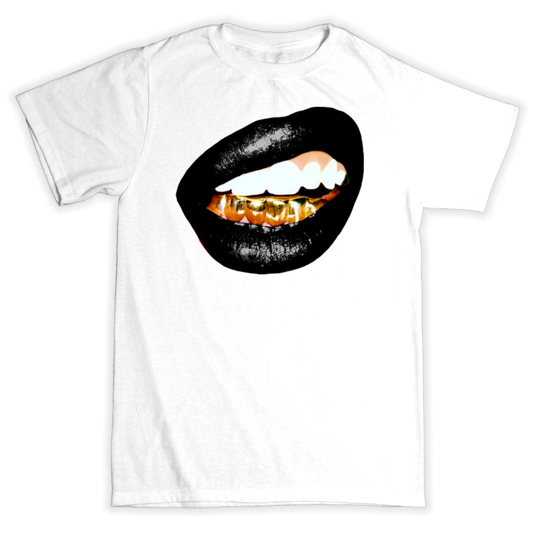 "Gold Grill (black lipstick)" T-shirt
