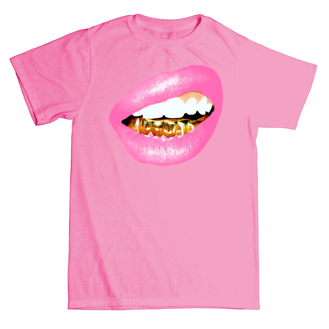"Gold Grill (pink lipstick)" T-shirt