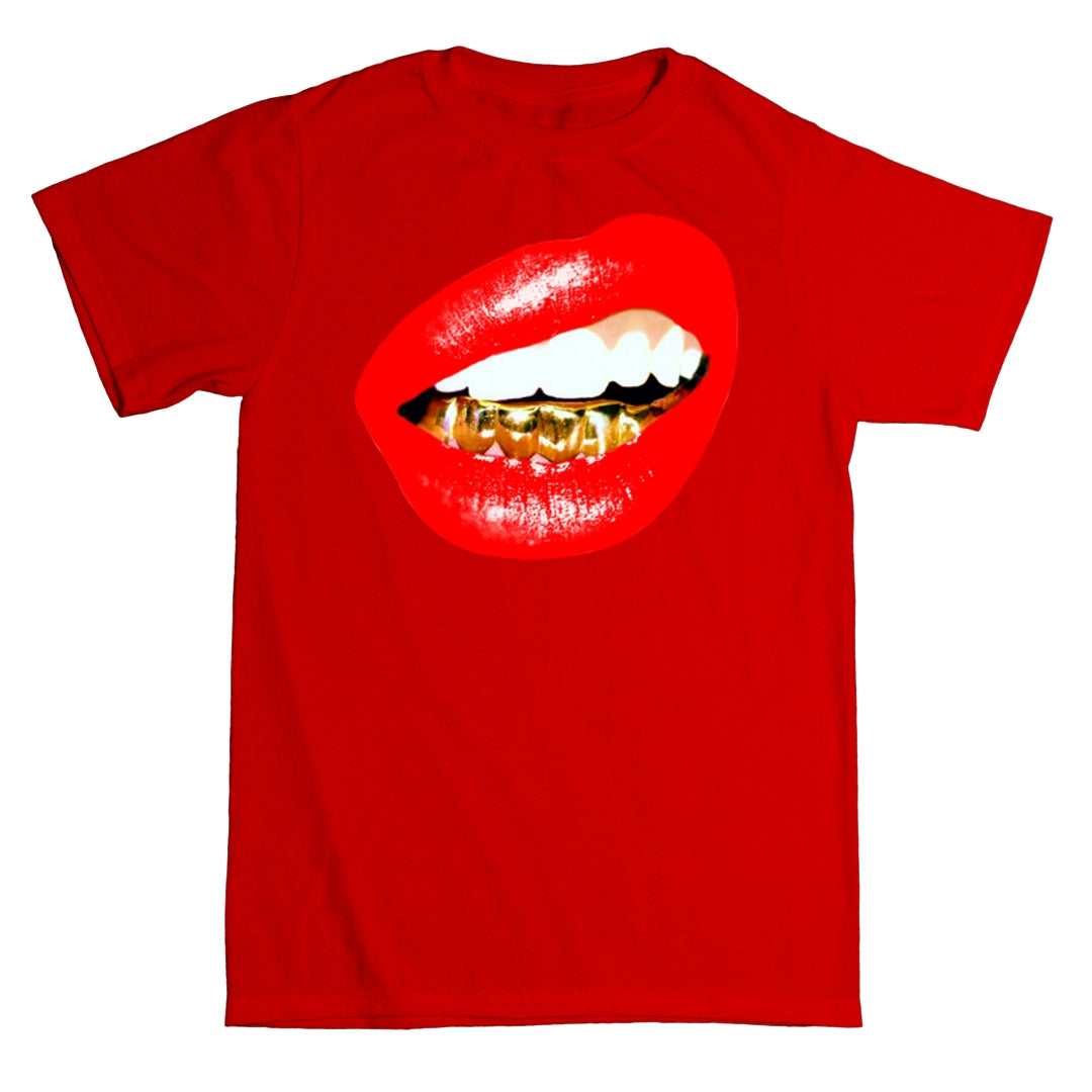 "Gold Grill (red lipstick)" T-shirt